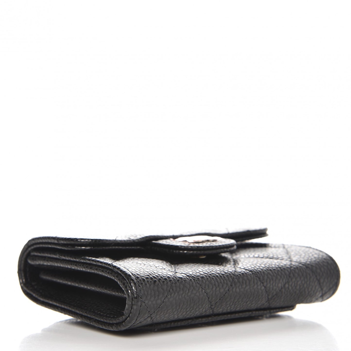 Caviar Quilted Card Holder Wallet Black