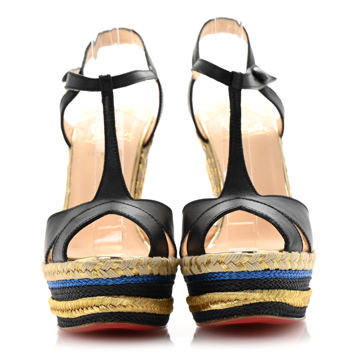 Christian Louboutin Calf Hair Calfskin Trotolita Leopard Espadrille Sandals 36 Black Multicolor 3 of 11