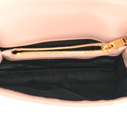 Saint Laurent Calfskin Suede Matelasse Chevron Medium Monogram College Bag Rose Poudre 5 of 16