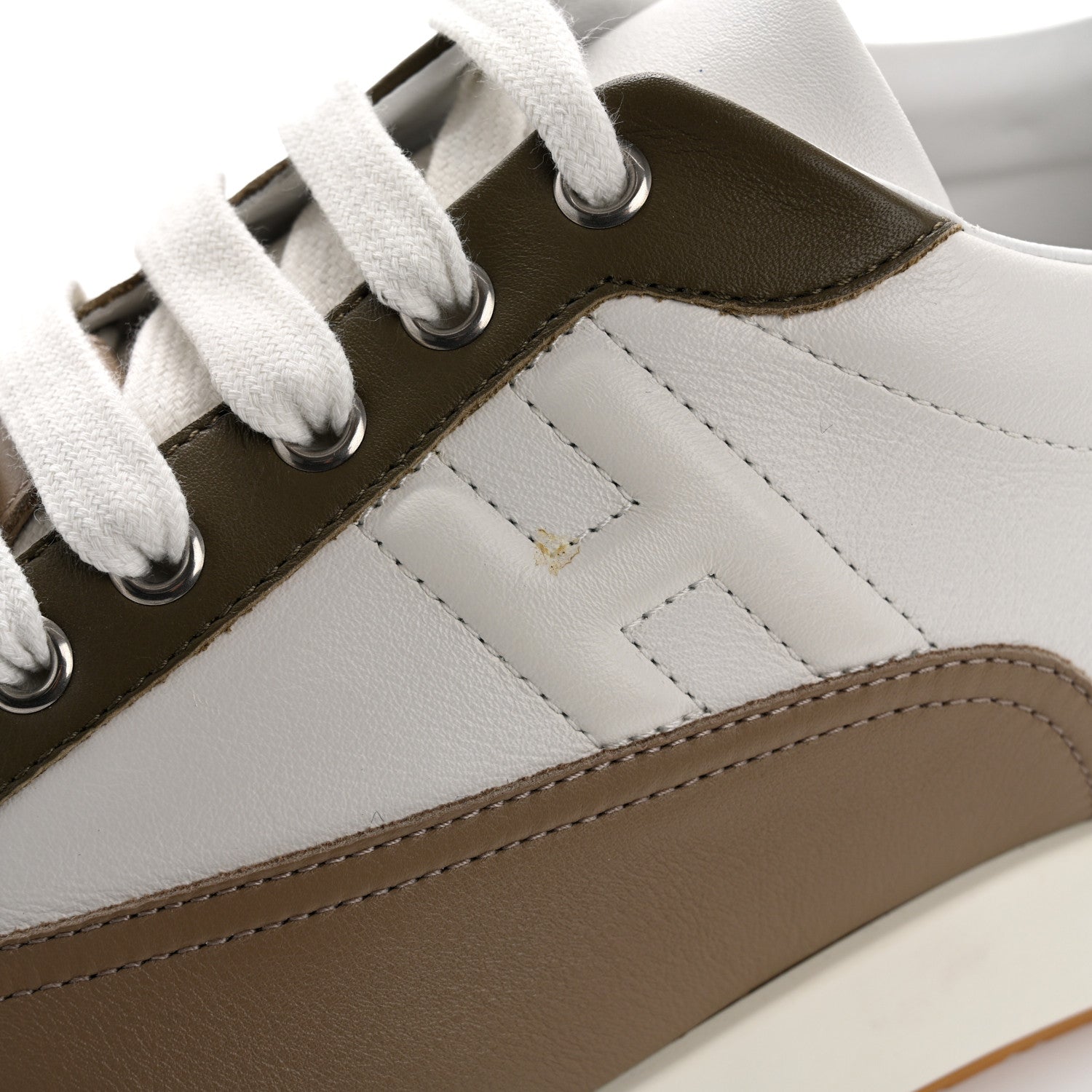 Hermes Calfskin Suede Mens Trail Sneakers 42 Beige Glaise Multicolor 11 of 12