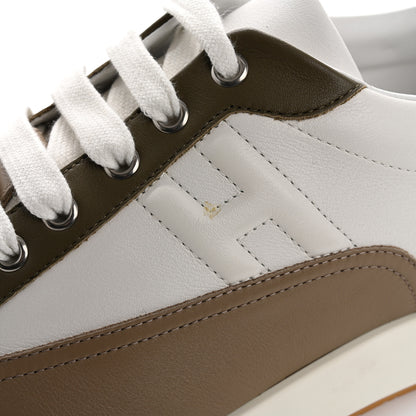 Hermes Calfskin Suede Mens Trail Sneakers 42 Beige Glaise Multicolor 11 of 12