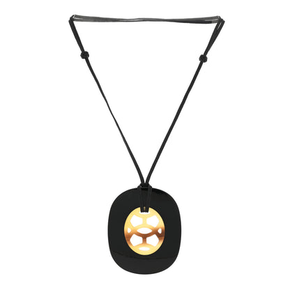 Hermes Buffalo Horn Lacquer Lift Necklace PM Black 1 of 5