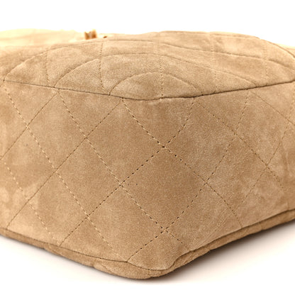 Chanel Suede Quilted Camerissimo Camera Case Dark Beige 10 of 11