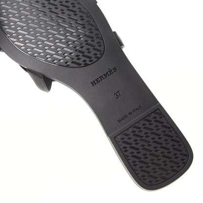 Hermes Rubber Aloha Sandals 37 Black 9 of 11
