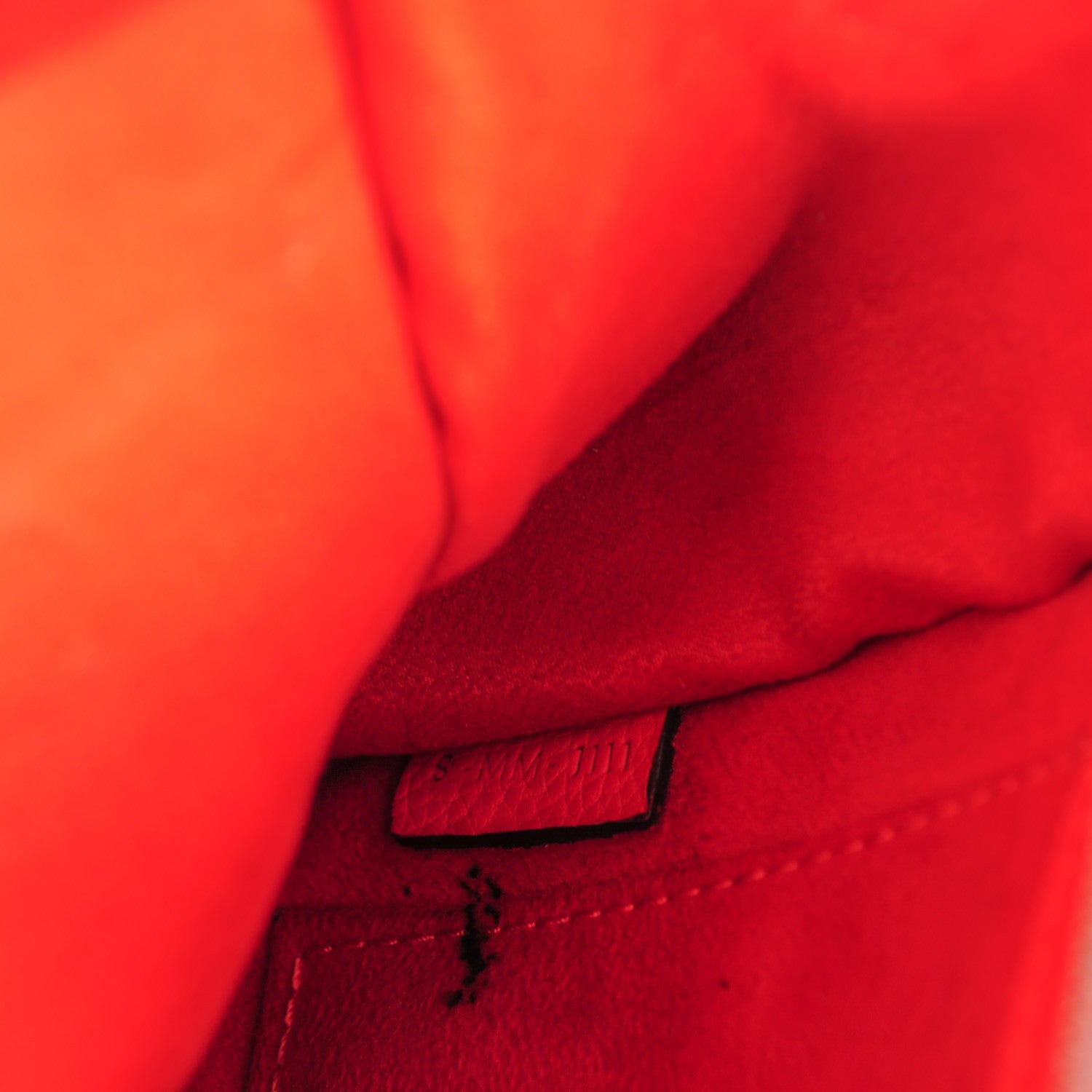 Celine Drummed Calfskin Nano Luggage Vermillion 7 of 10