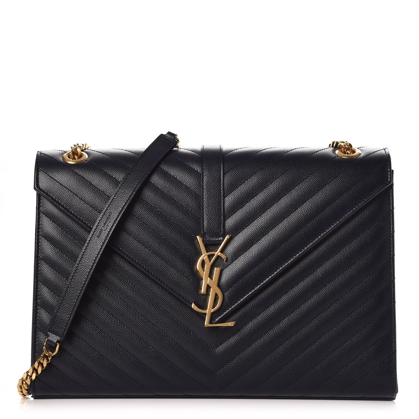 Grain De Poudre Matelasse Chevron Large Monogram Satchel Midnight Blue