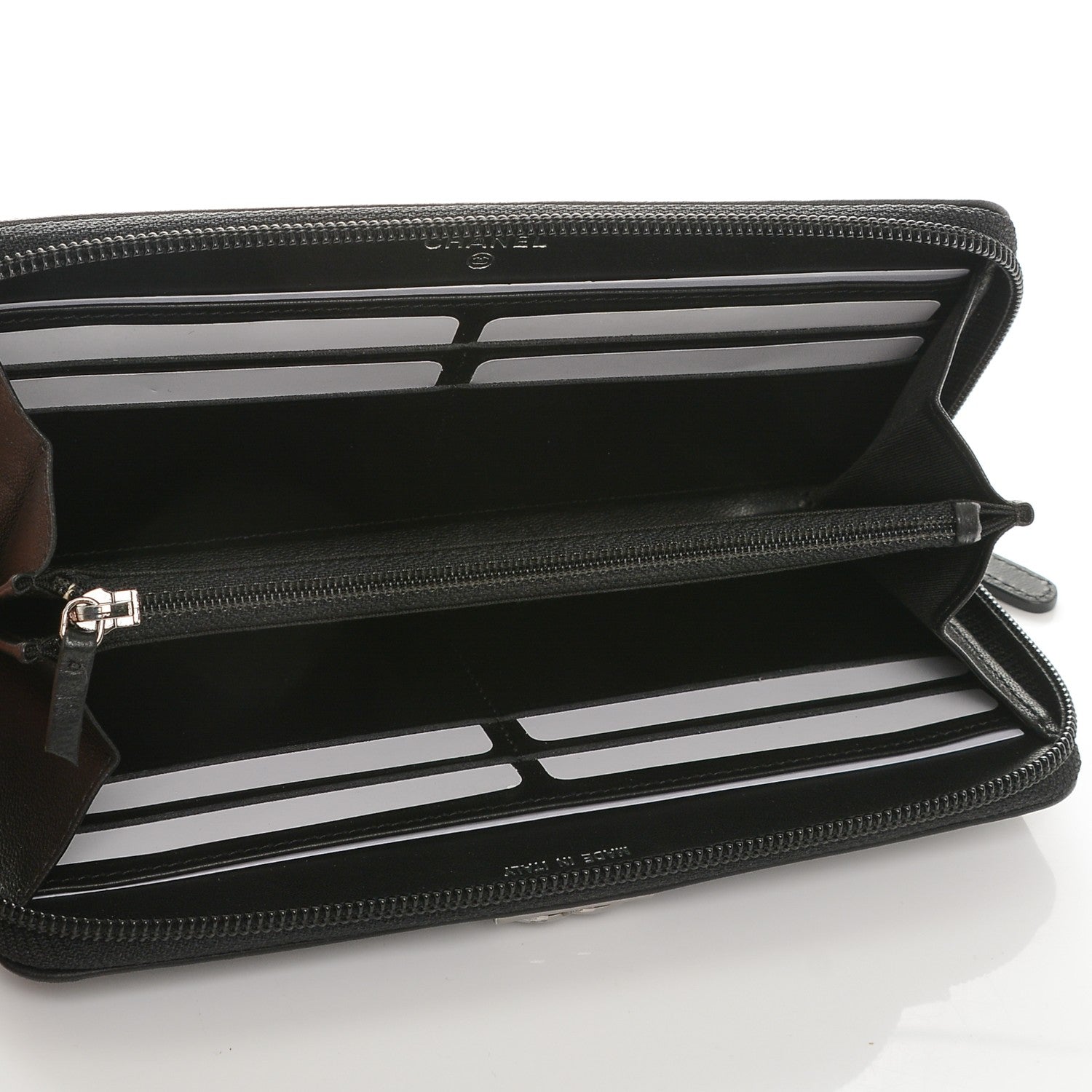 Chanel Lambskin Quilted Boy Zip Around Wallet Black 5 of 8