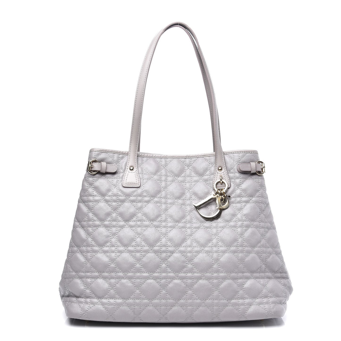 Coated Canvas Cannage Medium Panarea Tote Grey