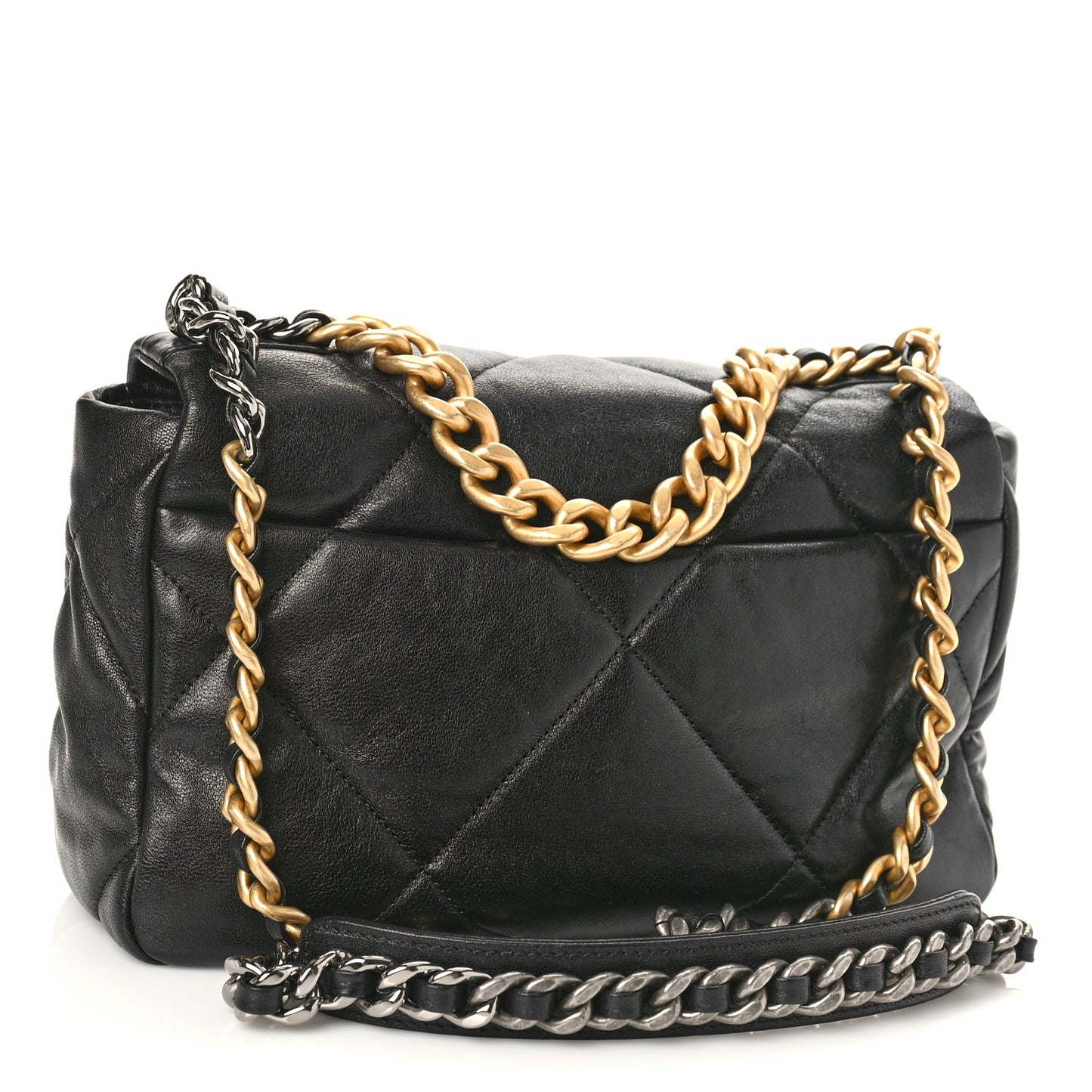 Lambskin Quilted Medium Chanel 19 Flap Black