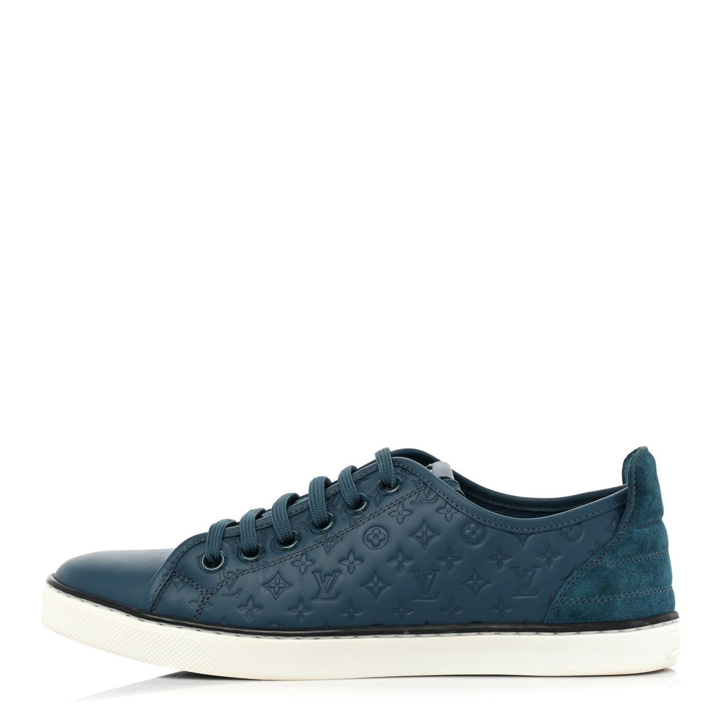 Calfskin Embossed Monogram Punchy Sneakers 38.5 Blue