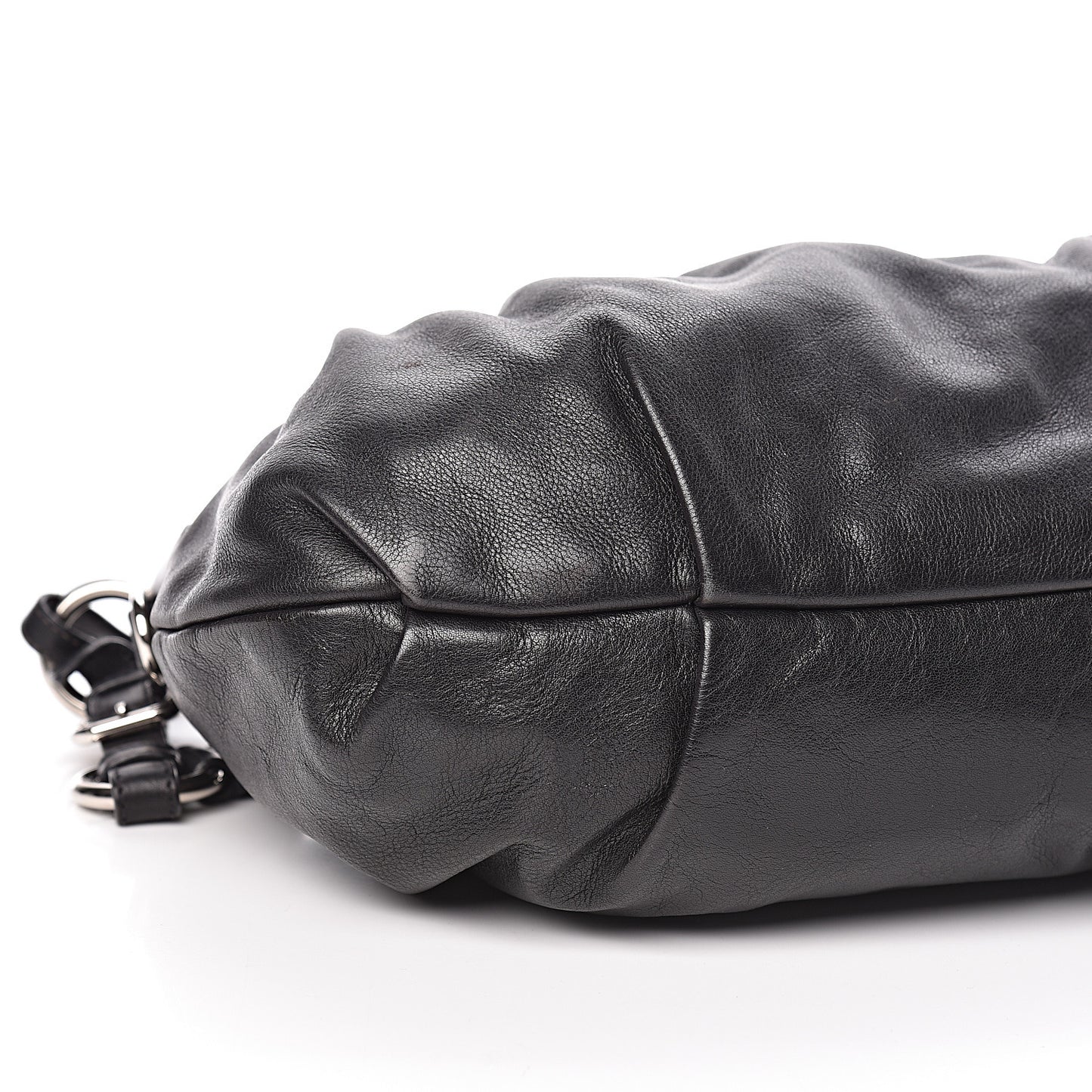 Soft Calf Pleated Hobo Black