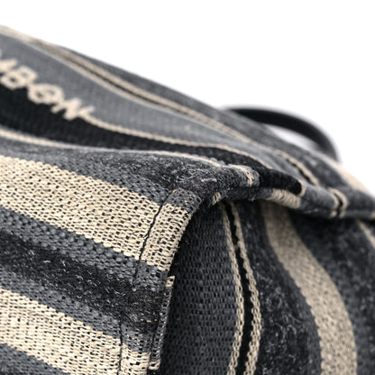 Chanel Striped Canvas Medium Deauville Tote Black 9 of 16