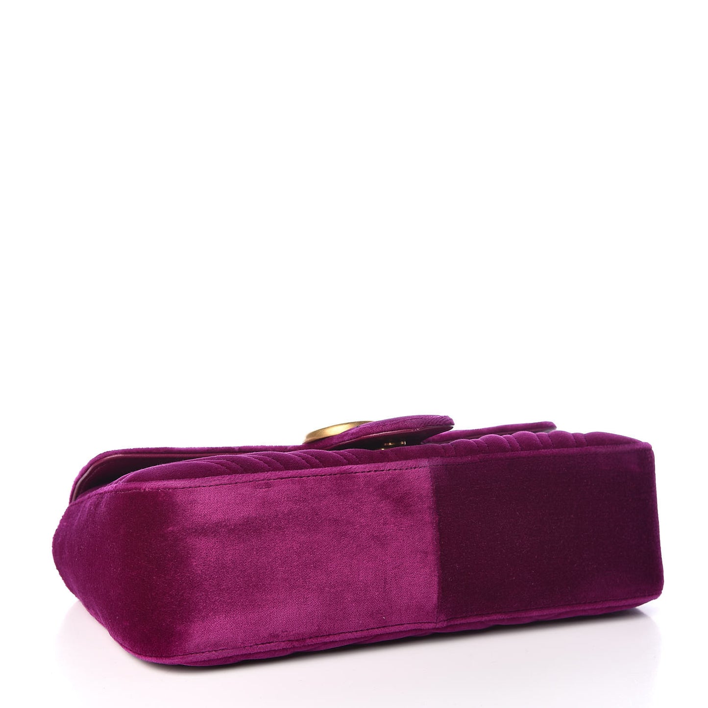 Velvet Matelasse Small GG Marmont Shoulder Bag Fuchsia Violet Cyclamen