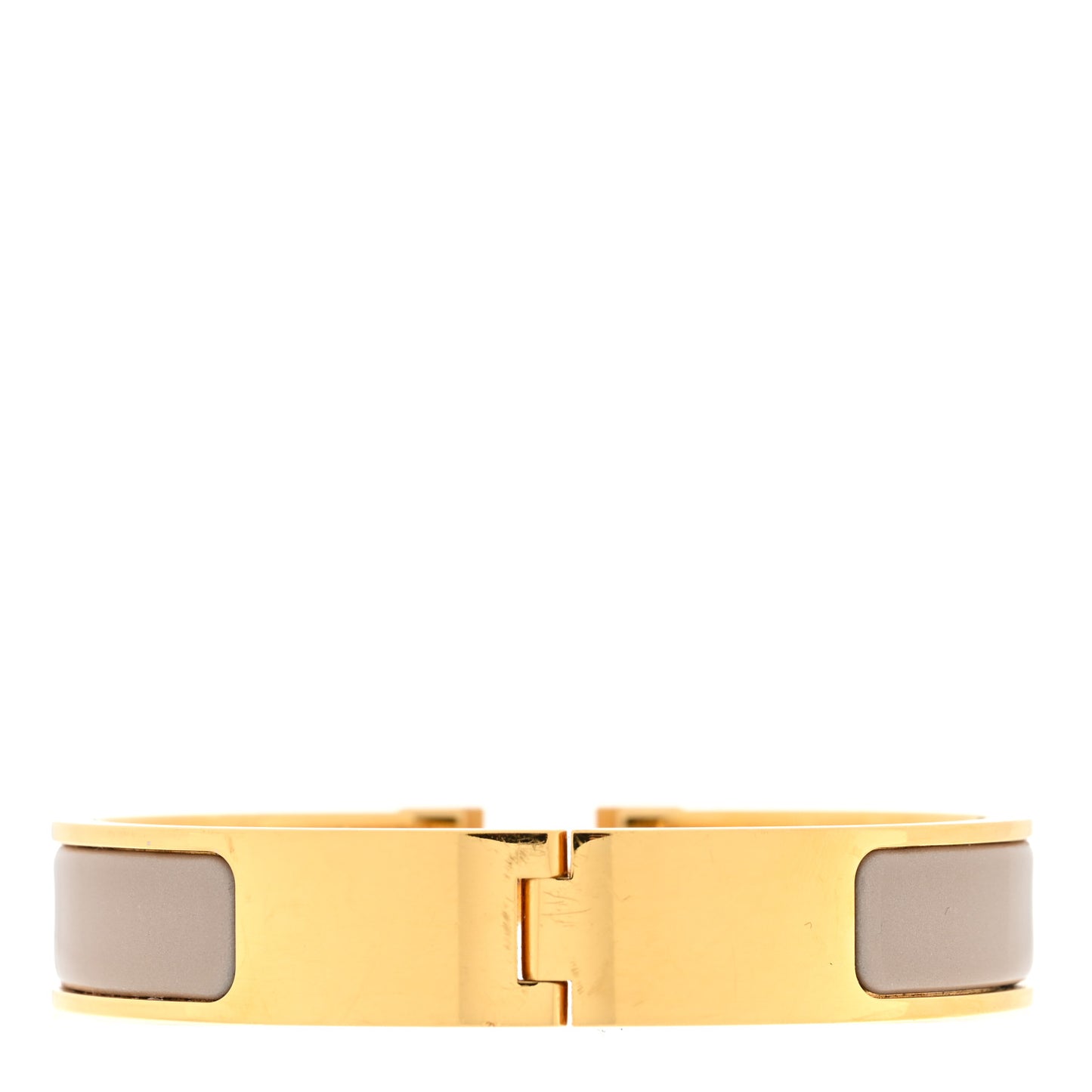 Enamel Narrow Clic Clac H Bracelet PM Marron Glace
