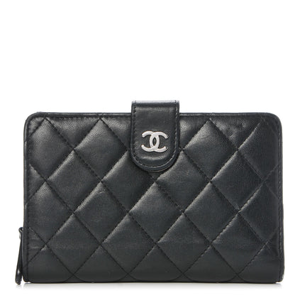 Chanel Lambskin Quilted Zipped Pocket Wallet Black 1 of 11