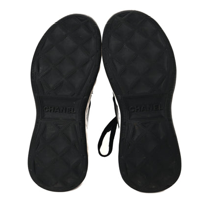 Chanel Velvet Calfskin Mixed Fibers CC Sneakers 35 Black 6 of 9