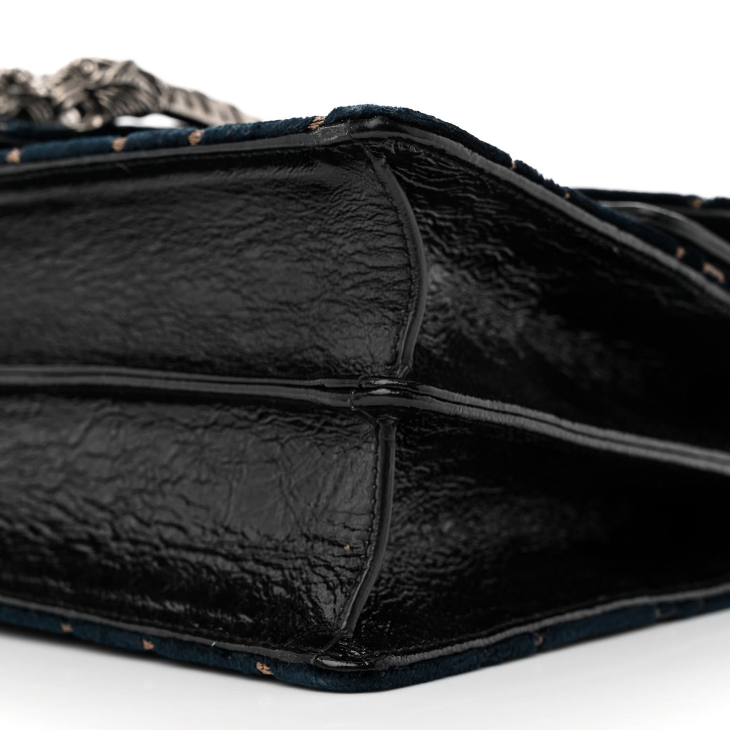 Velvet Skipper GG Monogram Small Dionysus Shoulder Bag Blue Beige Black