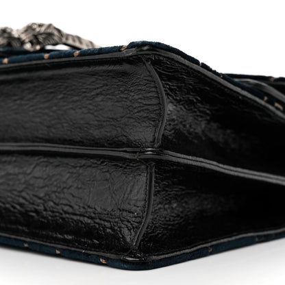 Gucci Velvet Skipper GG Monogram Small Dionysus Shoulder Bag Blue Beige Black 10 of 13