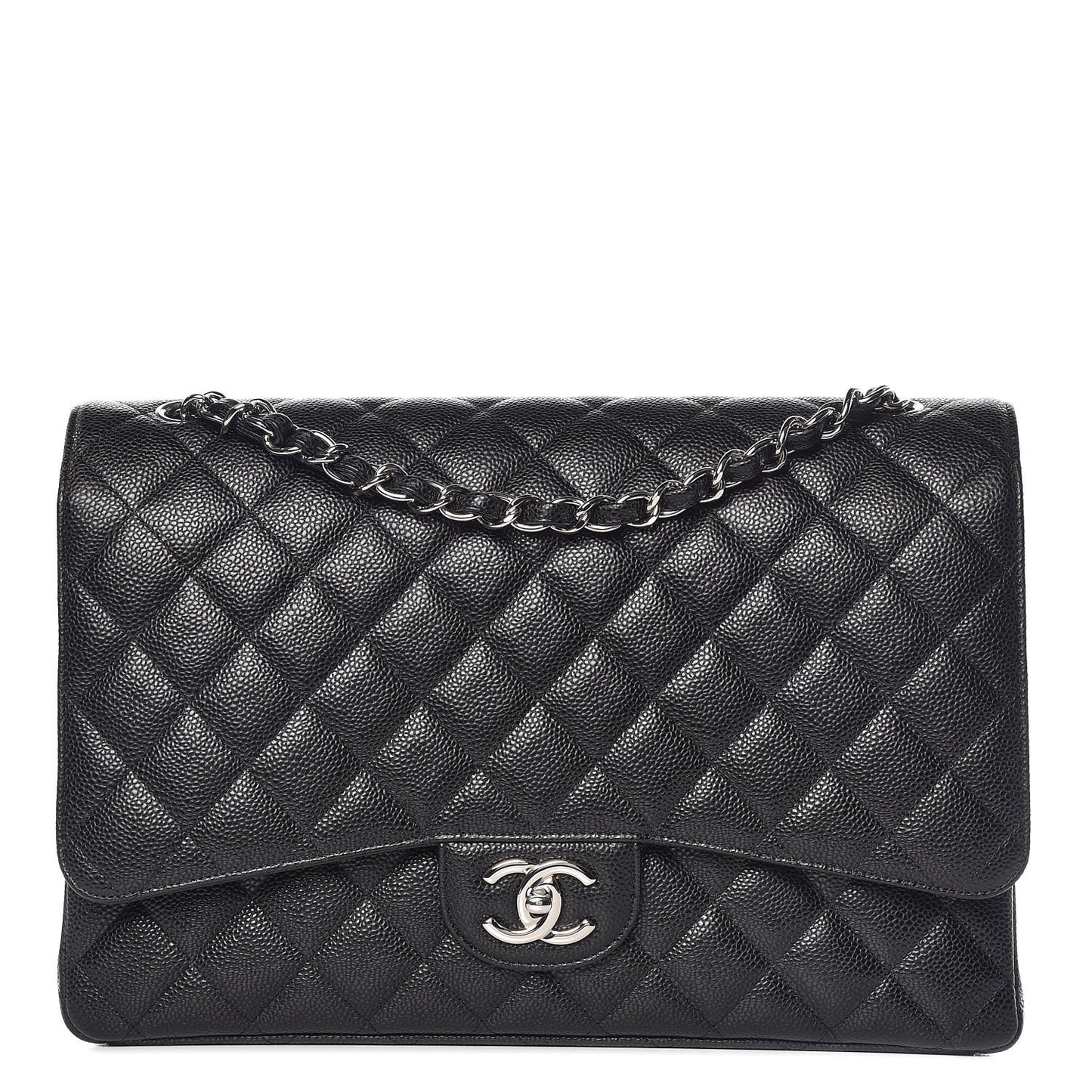 Caviar Quilted Maxi Double Flap Black