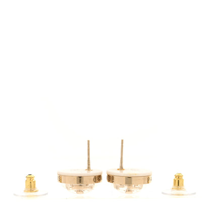 Chanel Resin CC Turnlock Earrings White Gold 4 of 5