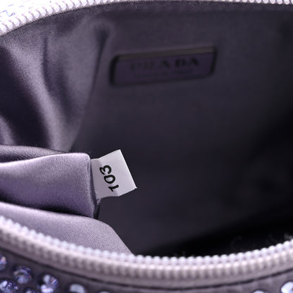 Prada Satin Crystal Mini Re-Edition 2000 Bag Glicine 7 of 10