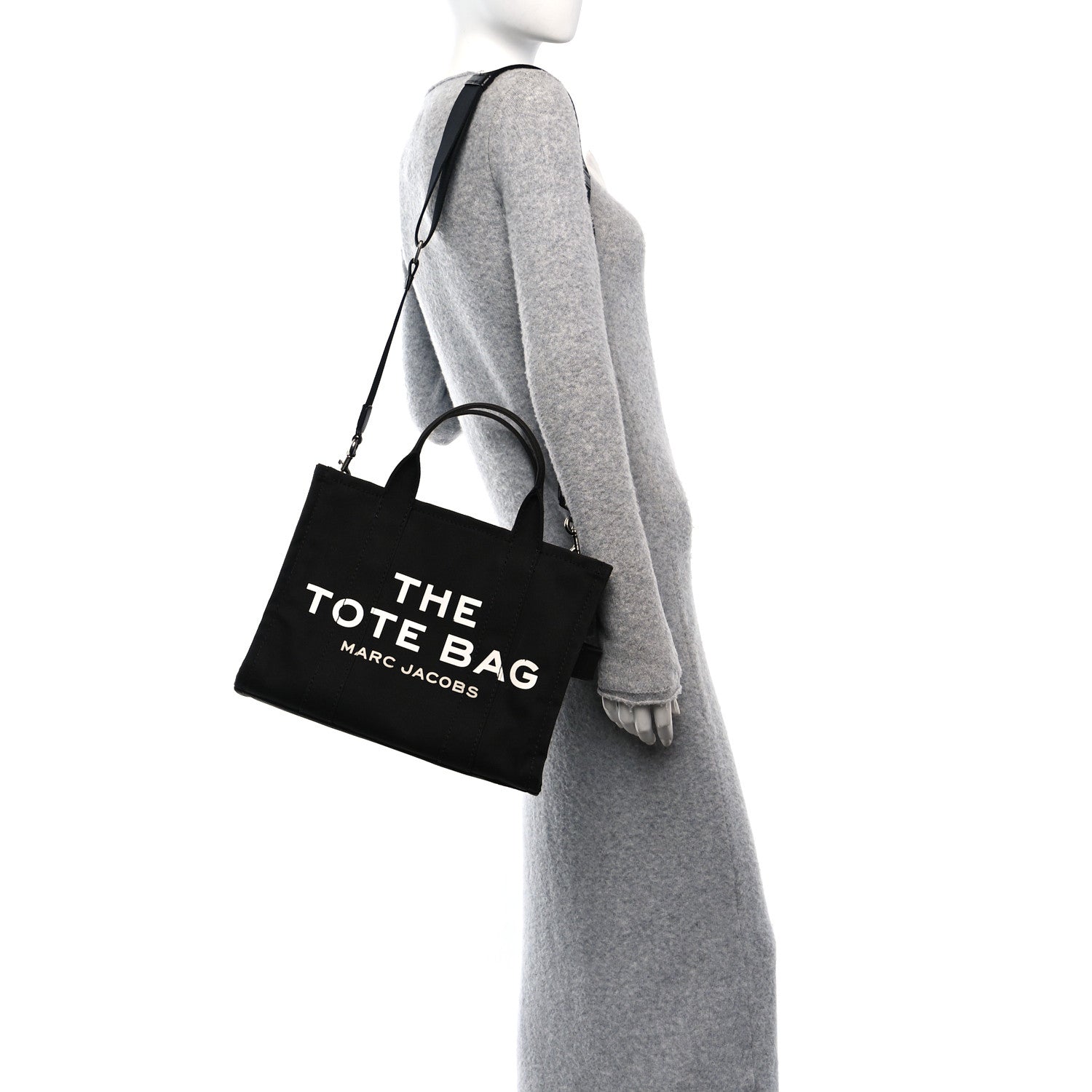 Marc Jacobs Cotton Canvas Medium The Traveler Tote Bag Black 2 of 9