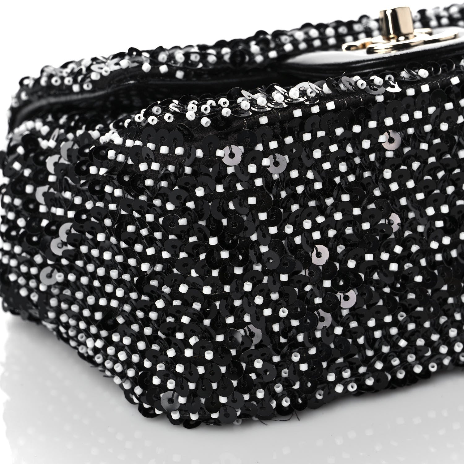 Chanel Sequin Mini Square Flap Black 9 of 11