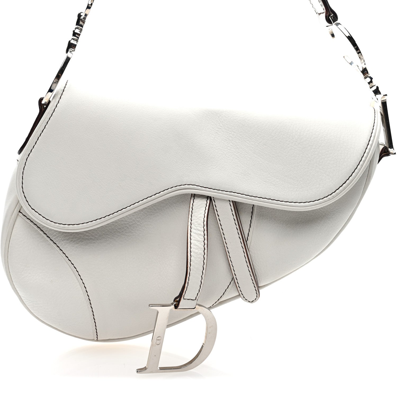 Christian Dior Calfskin Saddle Bag White 8 of 10