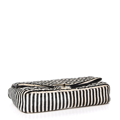 Chanel Velvet Quilted Medium Flap Black White 4 of 12