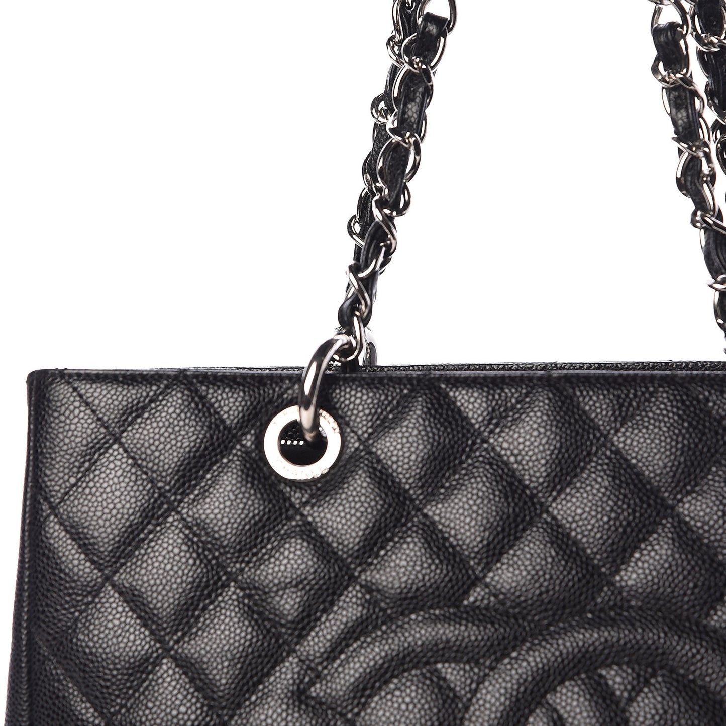 Caviar Quilted Grand Shopping Tote GST Black