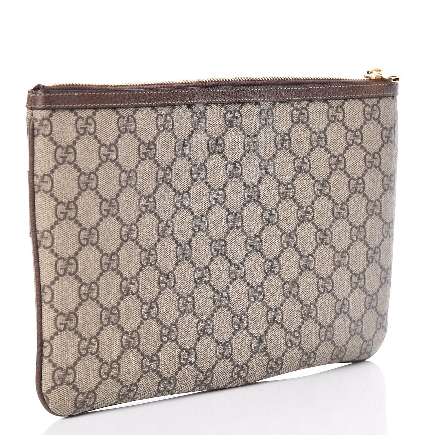 GG Supreme Monogram Large Ophidia Pouch Clutch Brown