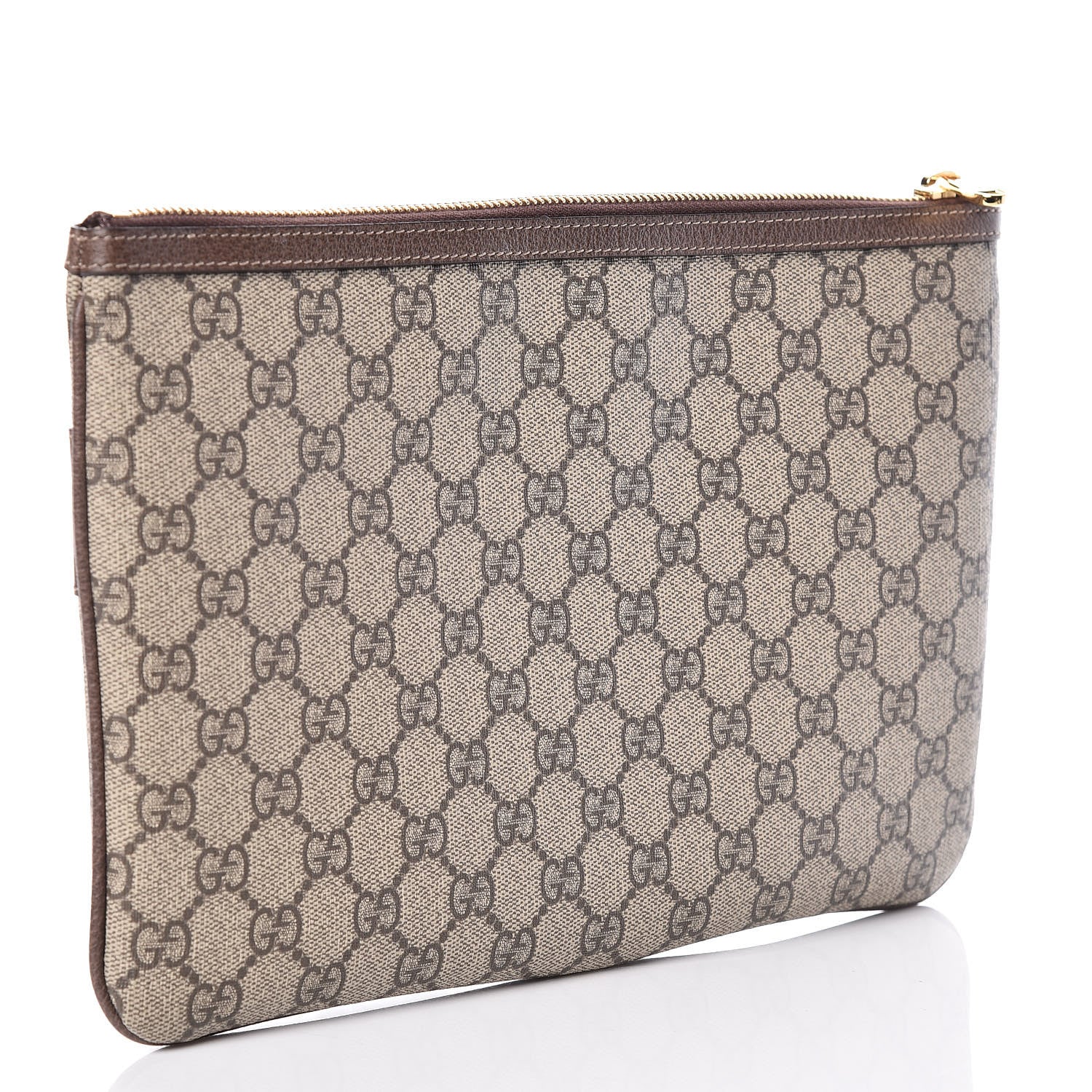 Gucci GG Supreme Monogram Large Ophidia Pouch Clutch Brown 3 of 8
