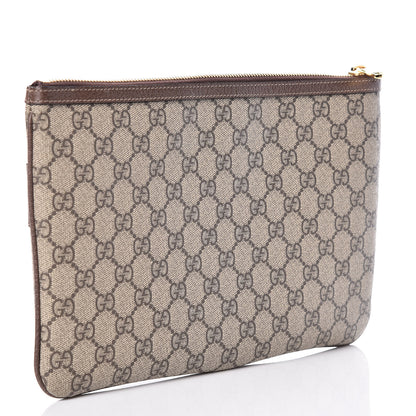 Gucci GG Supreme Monogram Large Ophidia Pouch Clutch Brown 3 of 8