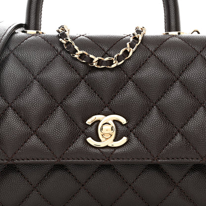 Chanel Caviar Quilted Mini Coco Handle Flap Dark Brown 8 of 11