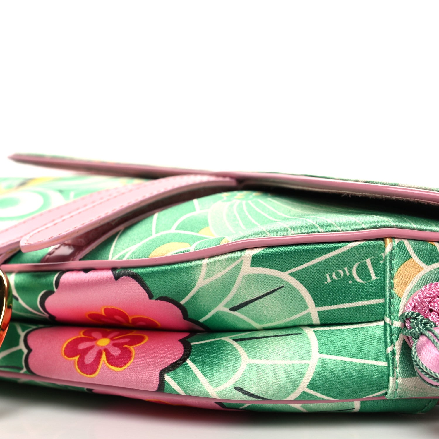 Christian Dior CHRISTIAN DIOR Satin Tassel Koi Saddle Bag Green