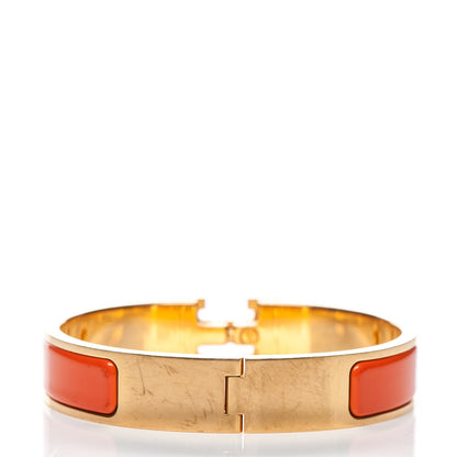 Hermes Enamel Narrow Clic Clac H Bracelet PM Orange 3 of 5