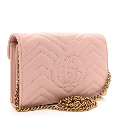 Gucci Calfskin Matelasse GG Marmont Chain Wallet Perfect Pink 3 of 10