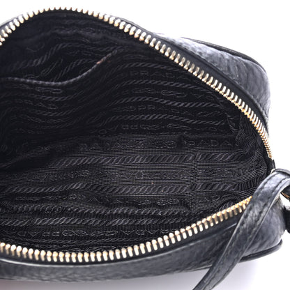 Prada Pebbled Calfskin Pochette Bag Black 4 of 4