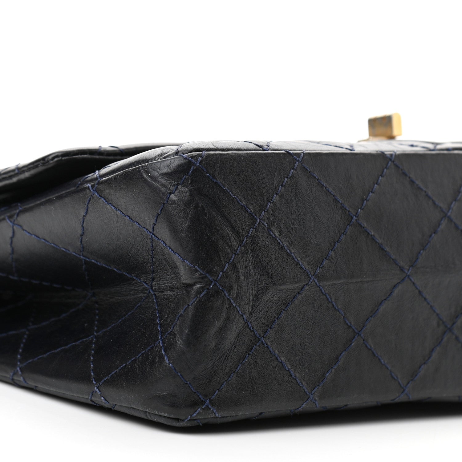 Chanel Aged Calfskin Quilted 2.55 Reissue 226 Flap Navy Blue 9 of 10