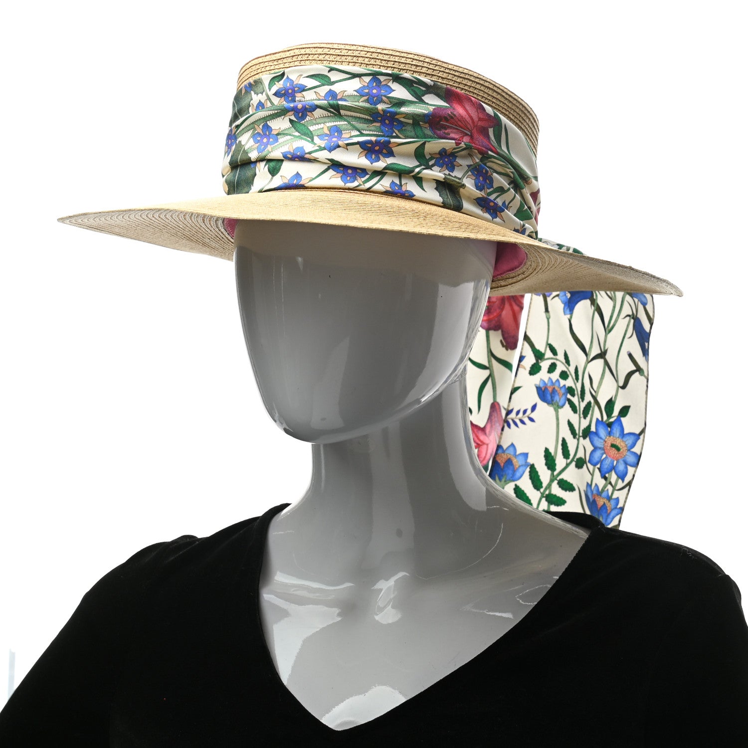 Gucci Woven Rope Straw New Flora Alba Hat M White 2 of 8
