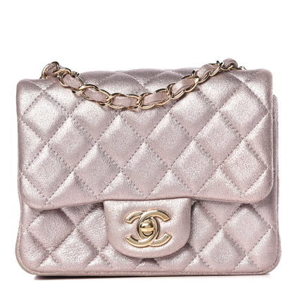 Chanel Metallic Goatskin Quilted Mini Square Flap Pink 1 of 10
