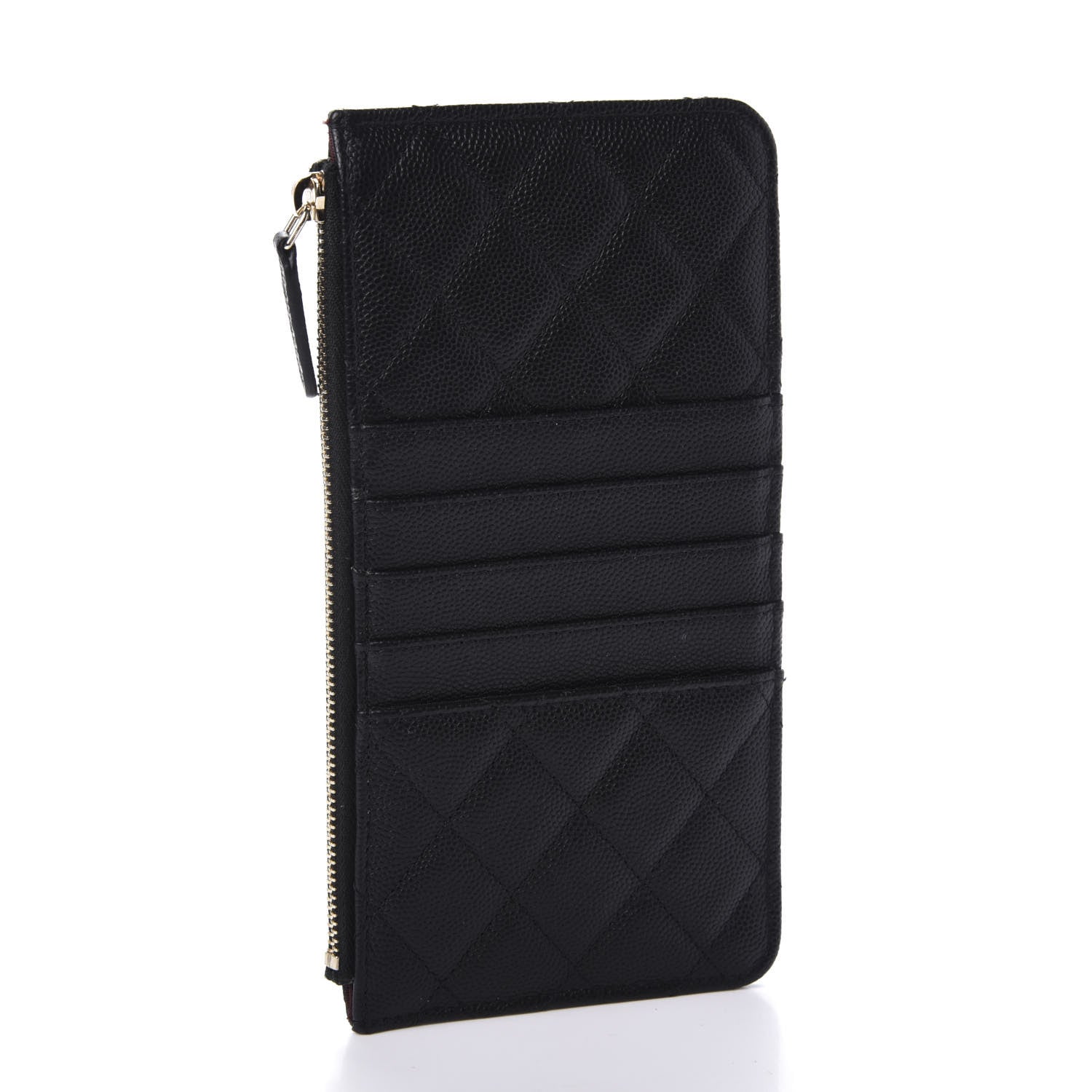 Chanel Caviar Quilted Classic Flat Wallet Pouch Black 3 of 8