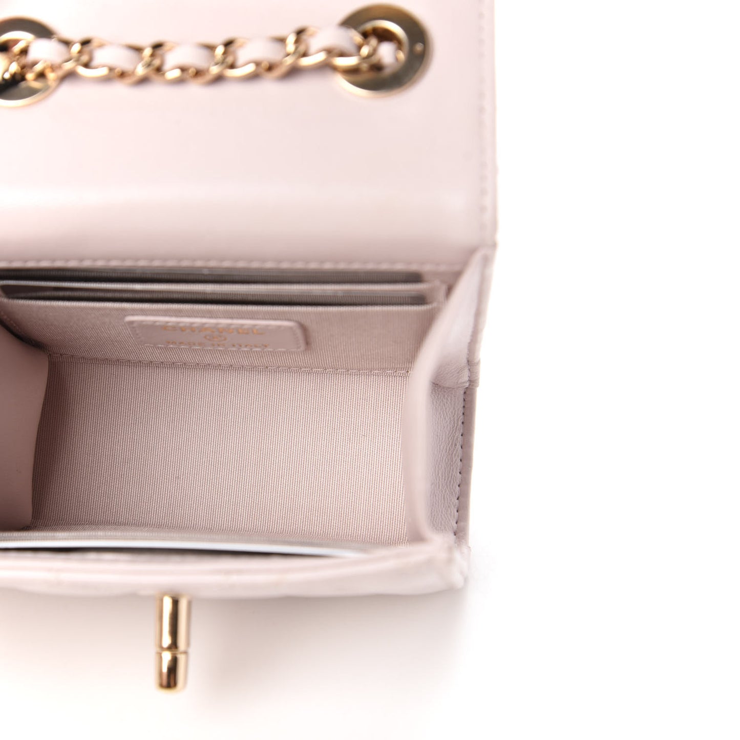 Lambskin Quilted Mini Trendy CC Clutch With Chain Lilas Lilac
