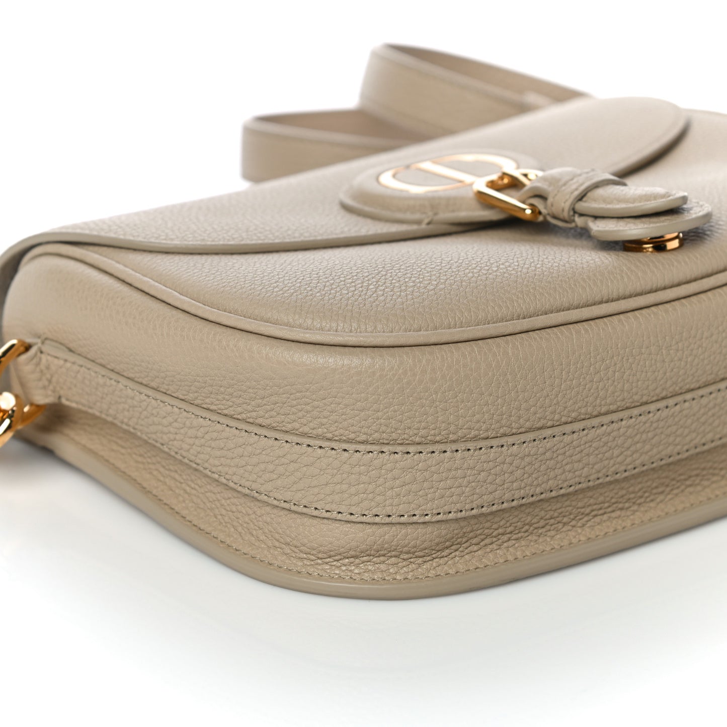Grained Calfskin Medium Bobby Flap Beige