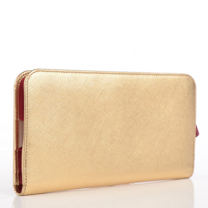 Prada Saffiano Metal Tri-Color Organizer Wallet Platino 3 of 9