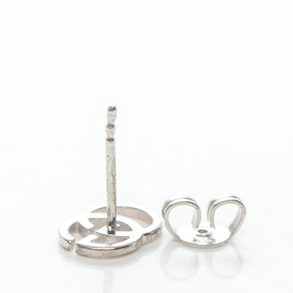Gucci 18K White Gold GG Tissue Stud Earrings 4 of 5