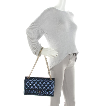 Chanel Metallic Aged Calfskin Quilted 2.55 Reissue 226 Flap Blue 2 of 7