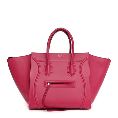Celine Grained Calfskin Medium Phantom Luggage Fuchsia 2 of 21