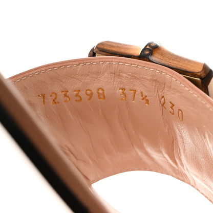 Gucci Calfskin Bamboo Buckle Sandals 37.5 Beige Multicolor 7 of 9