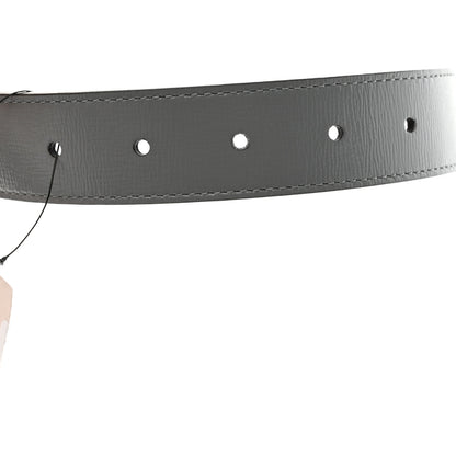 Gucci Azalea Calfskin Enamel Monochrome Double G 30mm Belt 85 34 Deep Grey 5 of 5